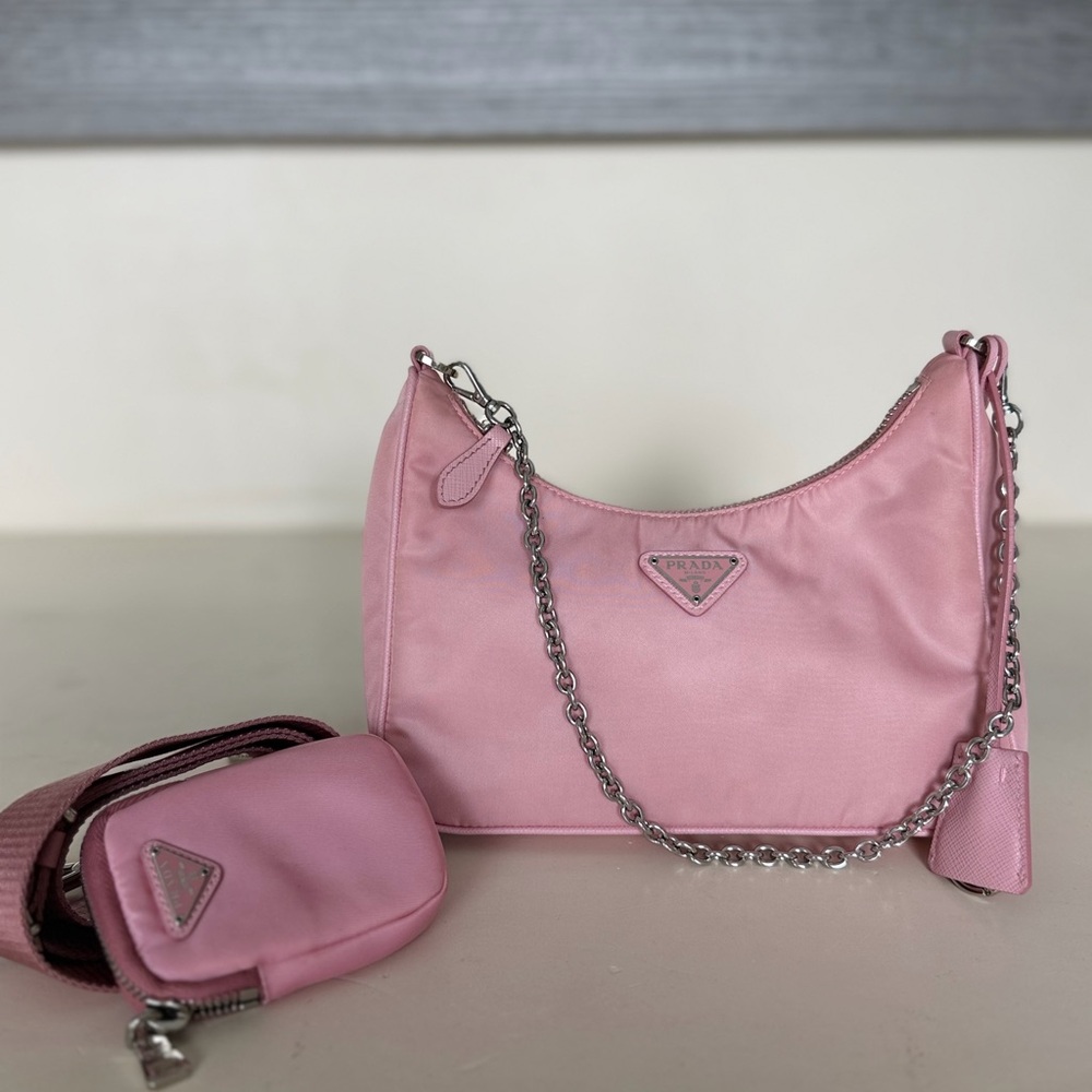 AUTHENTIC Prada Pink Re-Nylon Shoulder Bag - Excellent Condition! Great price